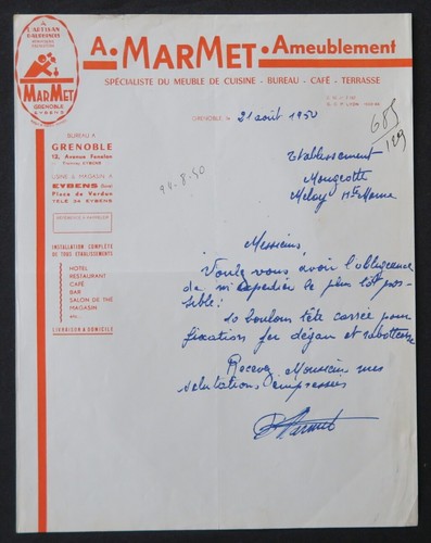 Invoice 1950 grenoble marble - invoice,