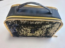 SMASH SEQUIN LUNCH BAG BLACK / GOLD REVERSIBLE INSULATED LUNCHBOX **BRAND NEW**