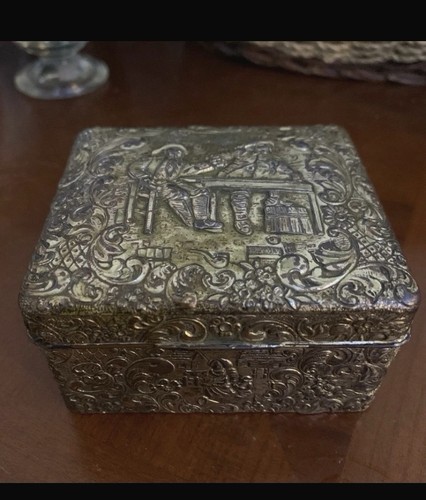 Antique trinket box material - trinket, box.