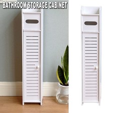 White Waterproof Bathroom Storage Cabinet Free Standing Cabinet Organizer Unit