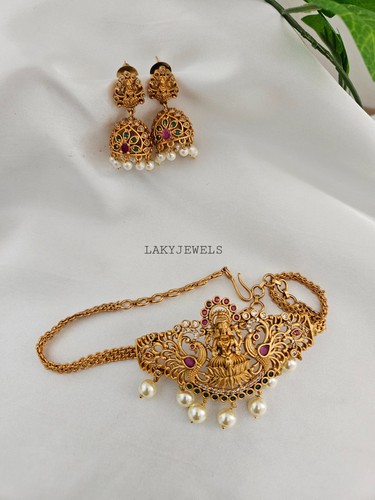 Antique gold lakshmi peacock - lakshmi,