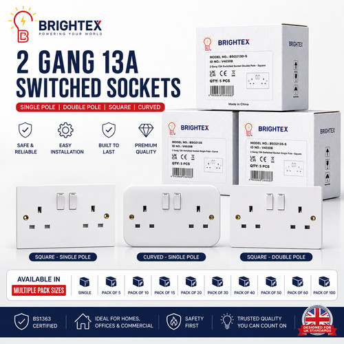 Gang 13a switched socket - 13a,
