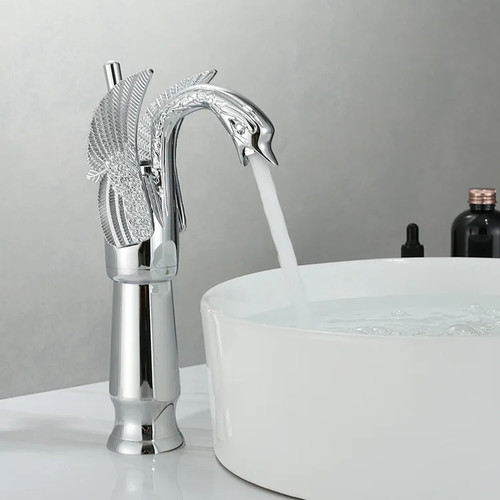 Golden basin faucet - basin, deck