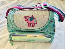 Girls SMIGGLE GreenUnicorn Lunch Box Bag Double Opening 