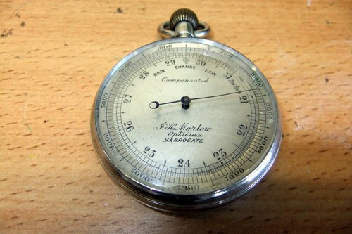 Silver cased pocket barometer - pocket,