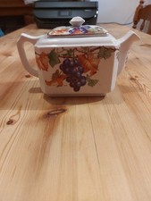 Early 1930's Ringtons Teapot Maling Ware Fruit Design Vintage Art Deco OH