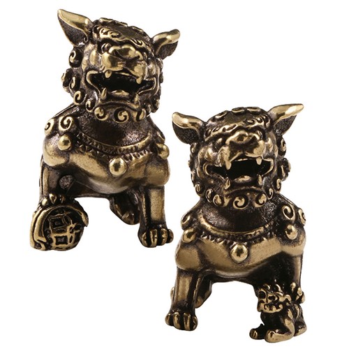 Lion sculpture desk ornament - desk,