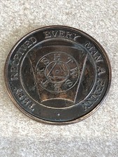 Masonic milled penny token - masonic,