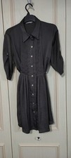 BHS Sophie Grey Collection Grey Shirt Dress With Tie Waist Size 14