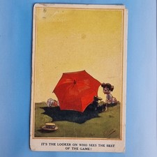 Comic Postcard 1919 T Gilson Courting Couple Umbrella Dog Looker Best Of Game