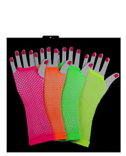 New Long Fishnet Gloves Lace Fingerless Punk Emo Hen Party Fancy Dress Tutu Rave