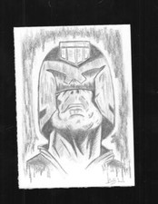 Judge Dredd Pencil Sketch Card