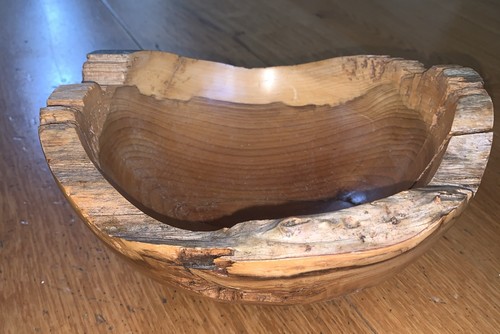 Wooden bowl solid brown heavy - bowl,