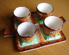 Cottage ware Set of Four Egg Cups. Unmarked, but same as Price Bros design.
