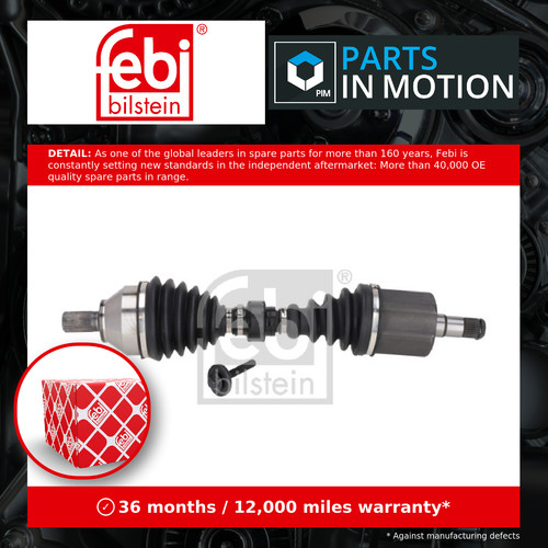 Drive shaft front - drive, left