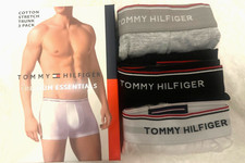 Tommy Hilfiger Men's Cotton Stretch Boxer Trunks Underwear M,L,XL,XXL Pack Of 3