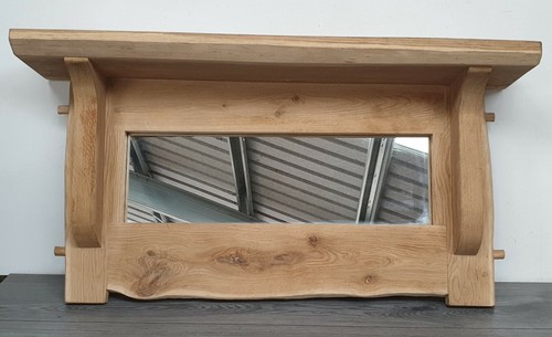 Decorative oak mirror large - oak,