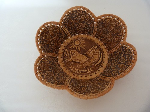 Russian birch bark basket - russian,