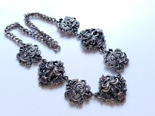 Silver Tone Vintage Jewelcraft Metal Bib Collar Style Necklace