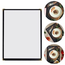  2 Pcs Recipe Folder Double Sided Menu Holder Covers Clear Sleeve
