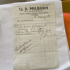 1971 Invoice From O R Milburn