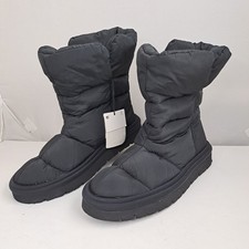 Zara Quilted Ankle Snow Boots UK7 EU40 Black Quilt Padded Winter 