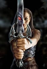 Anne Stokes Dragon Reflection ~ Sword ~ Wicca Alternative Blank Greeting Card