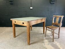 Antique Pine Farmhouse Table with Vintage Formica Top