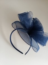 Ladies Wedding, Party, Fascinator Headband Hat Navy