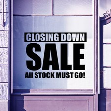 Closing Down Sale Sign Shop