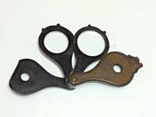 Antique Georgian folding optical Horn Pocket double lens Magnifying Glass Loupe