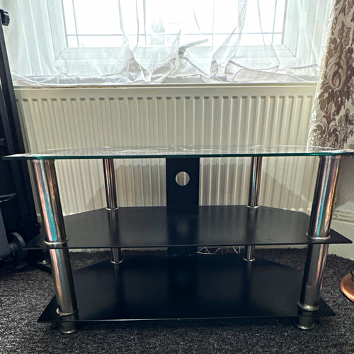 Black glass stand - glass, stand,