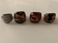 Ladies Italian Murano glass rings    4 rings  Sizes  P, R, V and Q