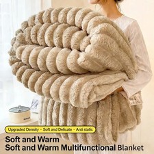 Large Ribbed Faux Fur Warm
