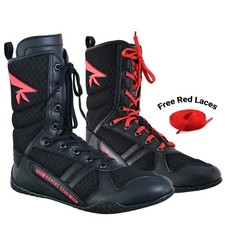 Boxing Boots Lightweight High Top Shoes Gym Training Wrestling Footwear Black UK
