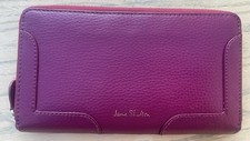 Soft Leather Purse Jane Shilton Burgundy Red Coins Cards Wallet Gold Zip VGC