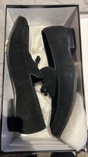 Men’s Size 9 Dune Black Tassel Loafers. Suede