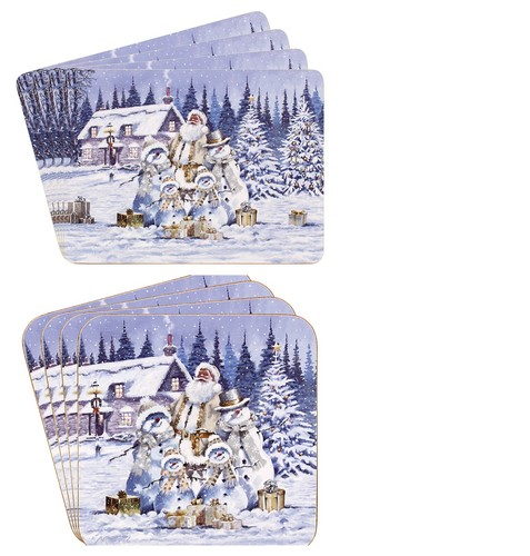 White christmas table mat - table,