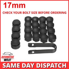20x17mm MATT BLACK WHEEL NUT COVERS FOR AUDI A1 A2 A3 A4 A5 A6 A8 Q5 Q7 TT