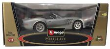 Burago 1/18 Scale 3323 Shelby Series 1 1999 Silver Red Diecast Model Car Boxed