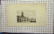 Original Old Antique Print Matlock Derbyshire Lake Boat