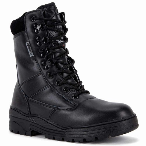 Black leather army patrol - leather,