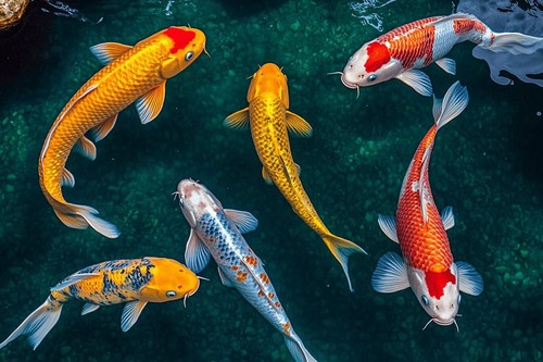 Japanese koi carp fish - carp, canvas