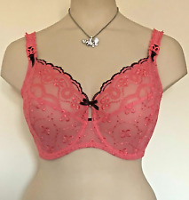 Maison Lejaby Elixir Bra Sicily Coral Pink Embroidered Size 30H Full Cup G10833