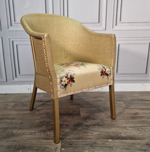 Vintage woven tub chair gold - vintage,