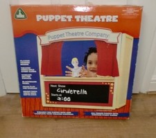 Vintage ELC Puppet Theatre Company Wooden Theatre with Wooden Finger Puppets