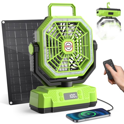 Solar powered fan with - powered,