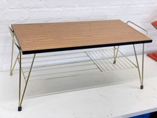 Vintage Mid-Century Coffee Table /Magazine Rack / Hago Wire Gold Atomic MCM