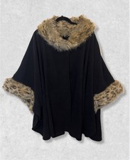Black Wrap Shawl Poncho with