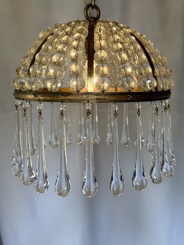 Vintage half bag beaded - bag,